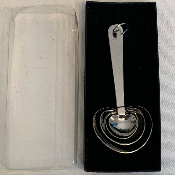 Heart Shaped Measuring Spoons Cooking Set Of 4 Stainless Steel Valentines Day - Picture 4 of 8